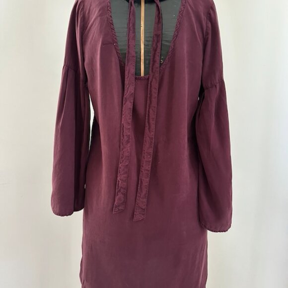 Anthropologie Cloth & Stone Purple Tiffany Tunic Dress Tie Back - Picture 4 of 4